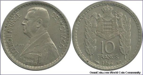 Monaco 10 Francs 1946