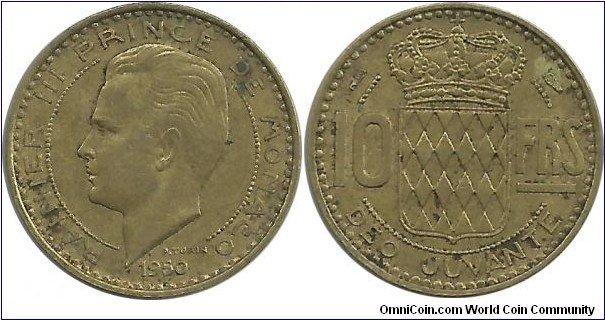 Monaco 10 Francs 1950