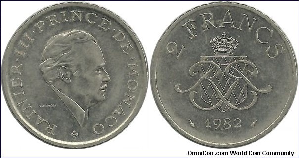 Monaco 2 Francs 1982