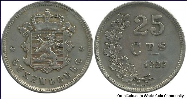 Luxembourg 25 Centimes 1927