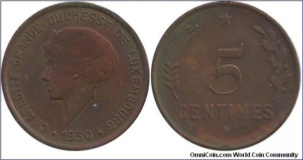 Luxembourg 5 Centimes 1930