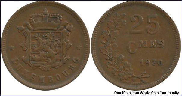 Luxembourg 25 Centimes 1930