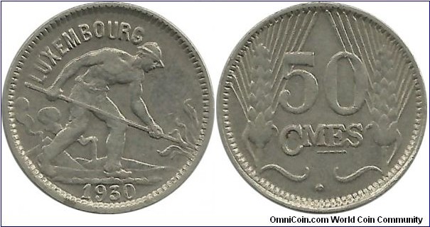 Luxembourg 50 Centimes 1930