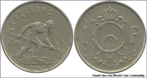 Luxembourg 1 Franc 1953
