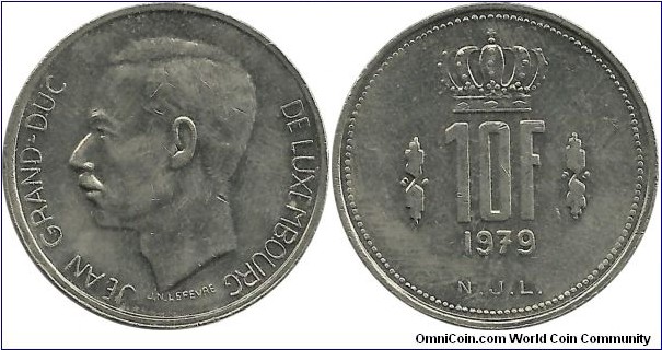 Luxembourg 10 Francs 1979