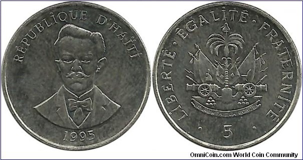 Haiti 5 Centimes 1995 - Charlemagne Peralte, national hero