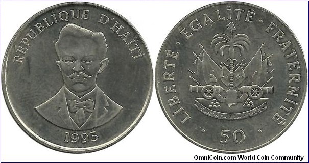 Haiti 50 Centimes 1995 - Charlemagne Peralte, national hero