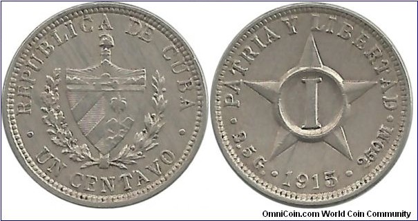 Cuba 1 Centavo 1915