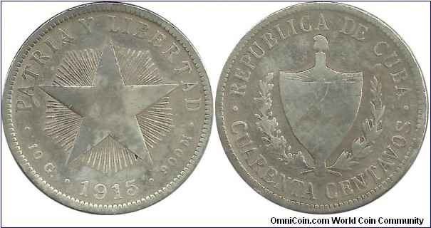 Cuba 40 Centavos 1915