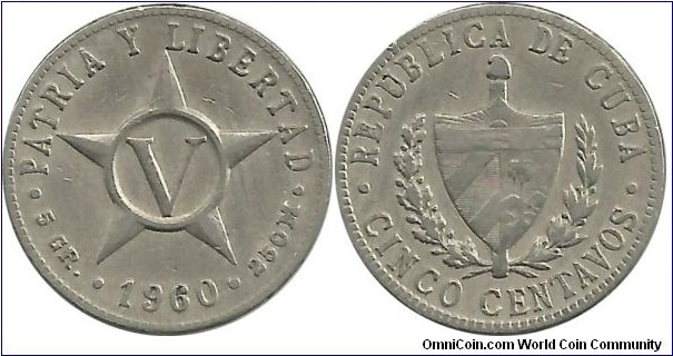 Cuba 5 Centavos 1960