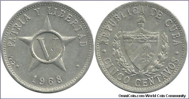 Cuba 5 Centavos 1968