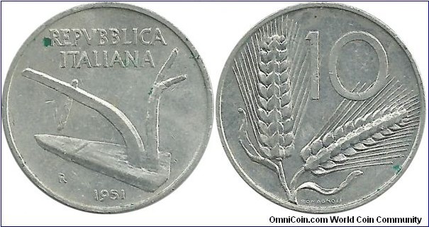 Italy 10 Lire 1951