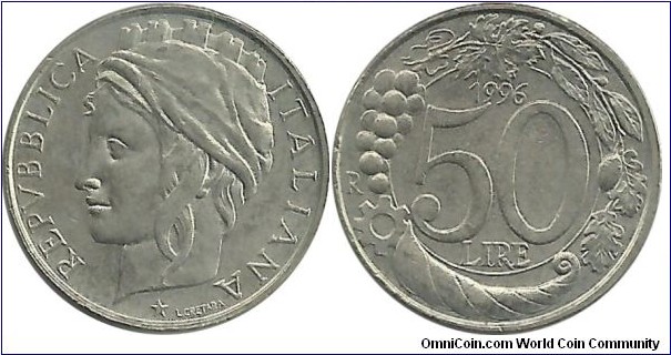 Italy 50 Lire 1996