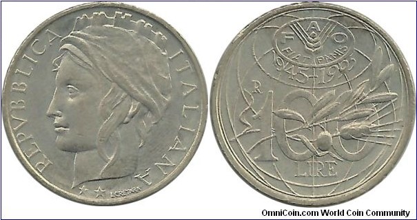 Italy 100 Lire 1995 FAO, 50th Year