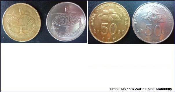 Gold colour 50 cent compared to normal 50 cent