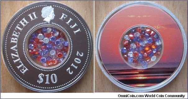 10 Dollars - Sunset diamond - 20 g Ag .925 Proof (with 50 zircons) - mintage 1,000