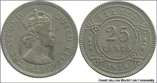 Belize 25 Cents 1974