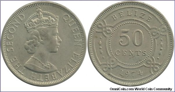 Belize 50 Cents 1974