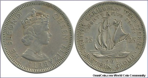 British Caribbean Territories 25 Cents 1961