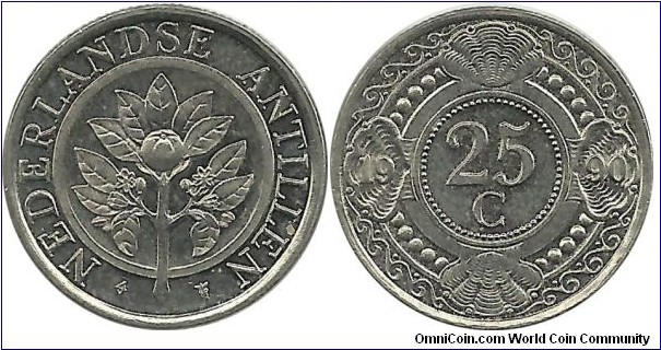 Nederlandse Antillen 25 Cents 1990