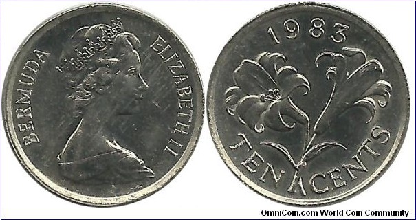 Bermuda 10 Cents 1983