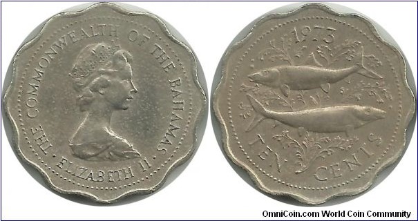 Bahamas 10 Cents 1973 - The Commonwealth of the Bahamas