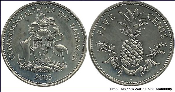 Commonwealth of the Bahamas 5 Cents 2005