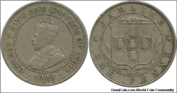 Jamaica 1 Penny 1928