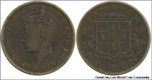 Jamaica 1 Penny 1945