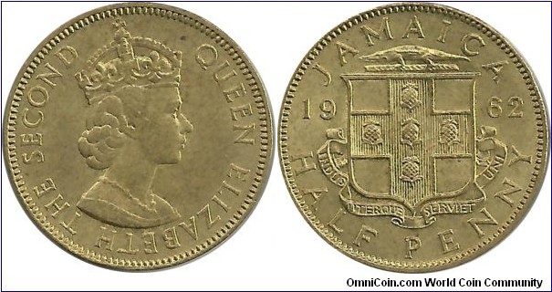 Jamaica ½ Penny 1962
