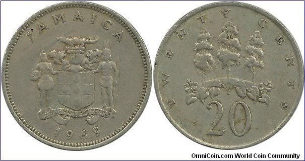 Jamaica 20 Cents 1969