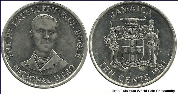 Jamaica 10 Cents 1991