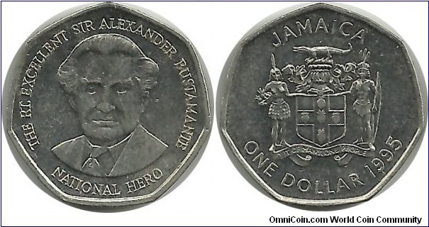 Jamaica 1 Dollar 1995