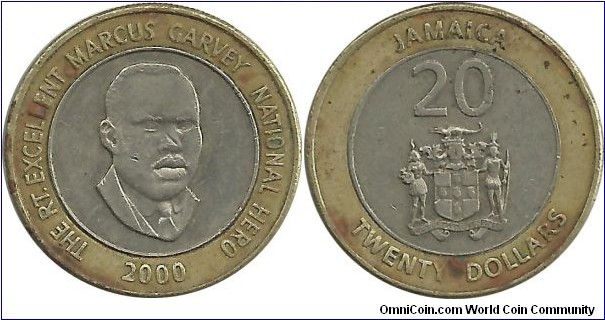 Jamaica 20 Dollars 2000