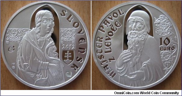 10 Euro - Paul of Levoca - 18 g Ag .900 Proof - mintage 9,200