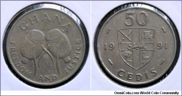 Ghana 50 cedis.
1991