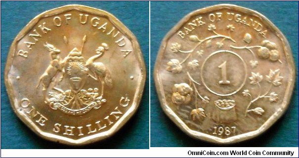 Uganda 1 shilling.
1987