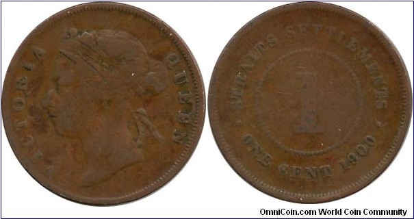 StraitsSettlements 1 Cent 1900
