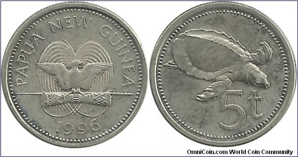 PapuaNGuinea 5 Toea 1996
