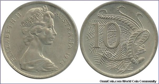 Australia 10 Cents 1974