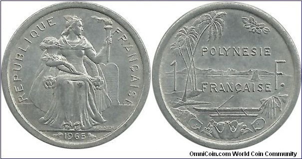 FrenchPolinesia 1 Franc 1965