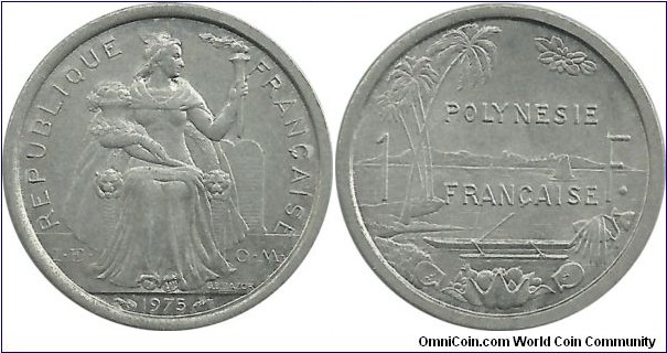 FrenchPolinesia 1 Franc 1975 IEOM