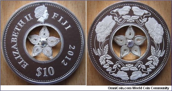 10 Dollars - Jewel filigree - 20 g Ag .925 Proof (with one zircon) - mintage 1,000