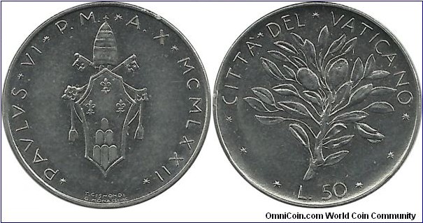 Vatican 50 Lire 1972