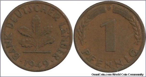 Germany-West 1 Pfennig 1949F - Bank Deutscher Länder
