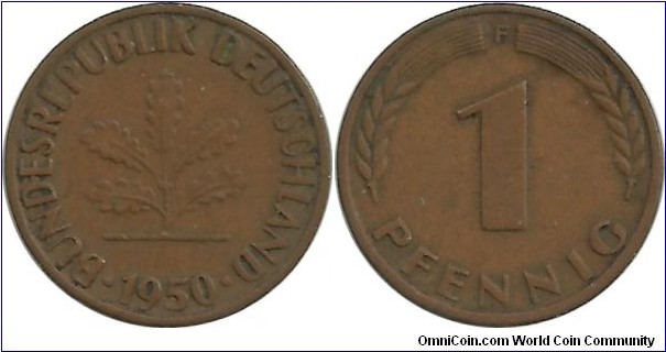 Germany-West 1 Pfennig 1950F