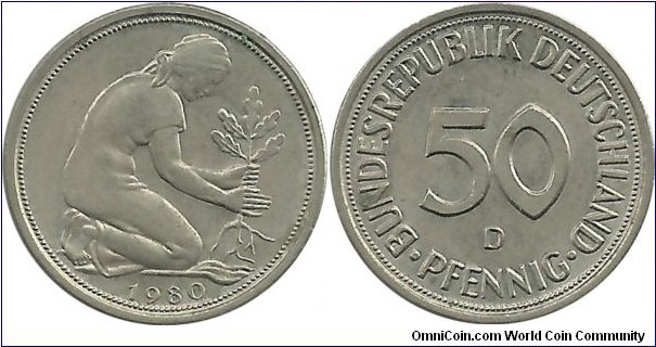 Germany-West 50 Pfennig 1980D