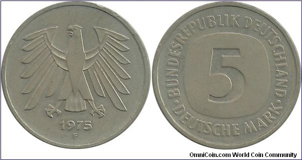 Germany-West 5 DeutscheMark 1975F