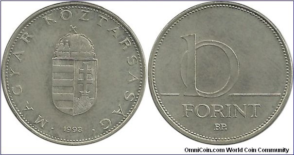 Hungary 10 Forint 1993