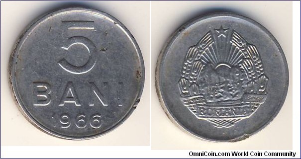 5 Bani (Socialist Republic of Romania // Nickel clad Steel)